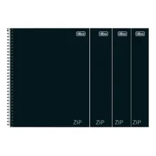 Kit 4 Cadernos 10 Matérias 160fls Espiral Capa Dura Universitário ZIP Tilibra - Preto Foto mini 3