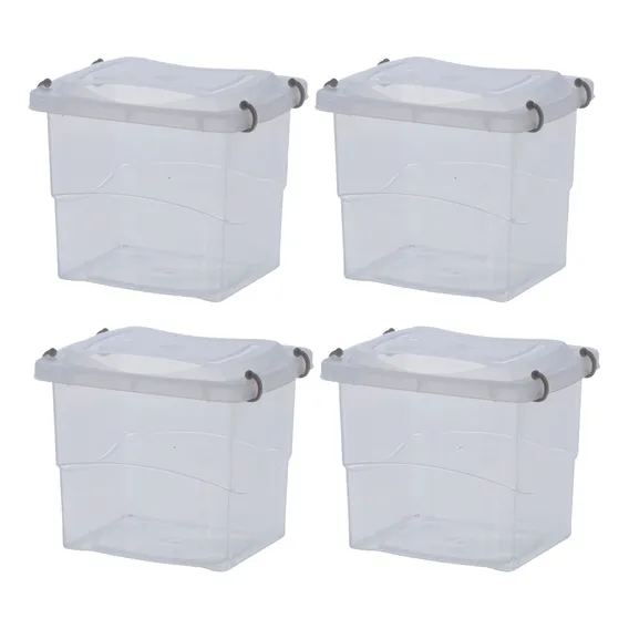 Kit 4 Caixa Organizadora Pratic Box 3 Litros Com Travas Foto 1