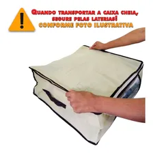 Kit 4 Caixa Organizadora Roup Cobertor 60x45 E 45x45 Cor Bege Foto mini 3