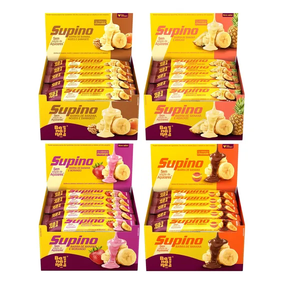 Kit 4 Caixas Barras Supino Zero C/ 480g Cada Sabores Foto 1
