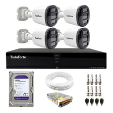 Kit 4 Câmeras Full Color Tudo Forte Dvr 4 Canais Com Hd 500gb Instalado Foto  mini 1