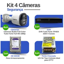 Kit 4 Câmeras Full Color Tudo Forte Dvr 4 Canais Com Hd 500gb Instalado Foto mini  2