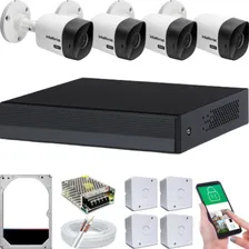 Kit 4 Cameras Intelbras Full Hd 2 Megapixel Dvr 8 Canais Cor Branco Foto  mini 1