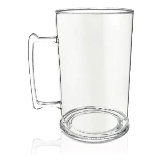 Kit 4 Canecas Chopp 450 Transparente AcrÃlico Foto 1