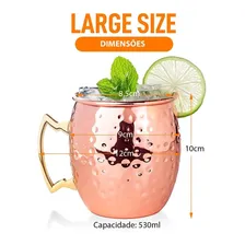 Kit 4 Canecas Moscow Mule + 4 Canudos + Dosador Cobre Foto mini 2