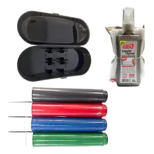Kit 4 Canetas Com Apagador E Spray Limpador Quadro Branco Foto mini 1