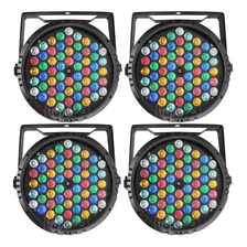 Kit 4 Canhão Refletor 60x3w Parled Cree Rgbwa Slim Dj Festa 110/220v Foto  mini 1
