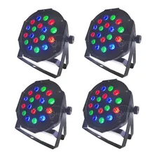 Kit 4 Canhão Led Refletor Par 64 18 Leds Cree 1w Rgb Dmx Djs Foto mini 1