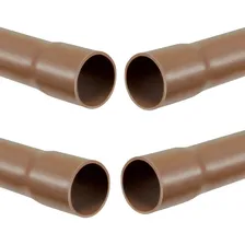 Kit 4 Cano Tubo Pvc Soldável Marrom 20mm 1 Metro Hidráulico Foto  mini 1