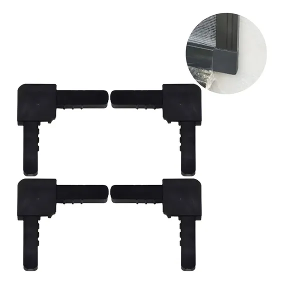 Kit 4 Cantoneira Nylon Perfil A058 Alumínio Tela Mosquiteira Cor Preto Foto 1