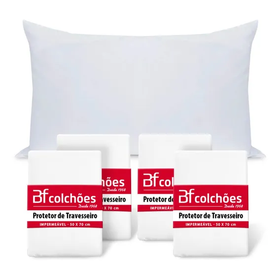 Kit 4 Capa Protetor Travesseiro Impermeavel Ziper 50x70 Foto 1