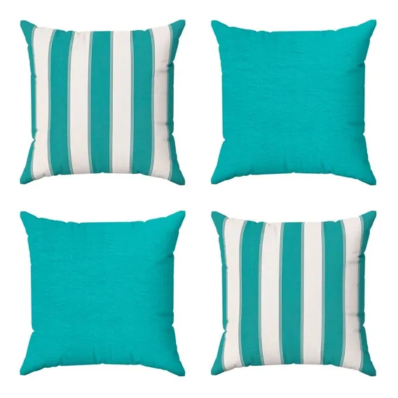 Kit 4 Capas Almofada Impermeável 50x50 Área Externa Tiffany Listras Foto 1