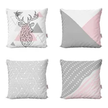 Kit 4 Capas Almofadas Decorativas Rosa Escandinavo 40x40 Foto mini 1