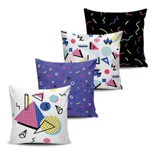 Kit 4 Capas Almofadas Estampada Geometric Colors 45x45cm Foto mini 1