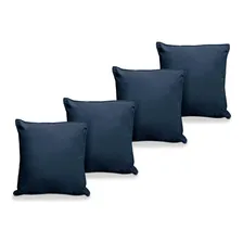 Kit 4 Capas Para Almofada 40x40cm Zíper Veludo Azul Foto mini 2