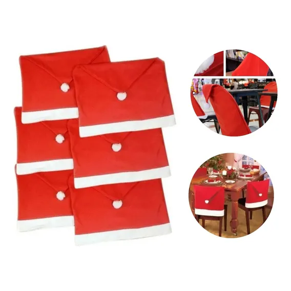 Kit 4 Capas Vermelha Para Cadeira Natal Veludo Papai Noel Cor Vermelho Foto 1