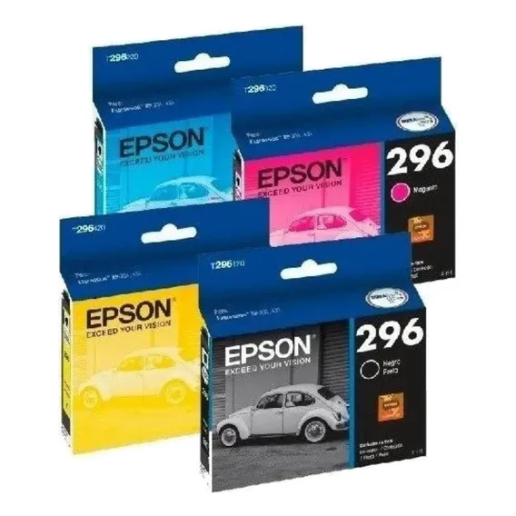 Kit 4 Cartuc 296 T296 Epson Xp231 Xp241 Xp431 Xp441 Foto 1