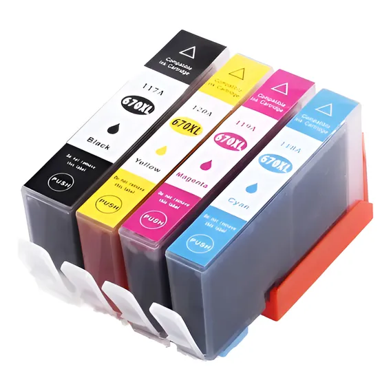 Kit 4 Cartuchos 670xl Ink Advantage 3525 4615 4625 5525 Foto 1