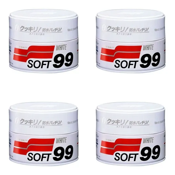 Kit 4 Cera Carnaúba Para Carros Brancos - 350g Soft99 White Foto 1