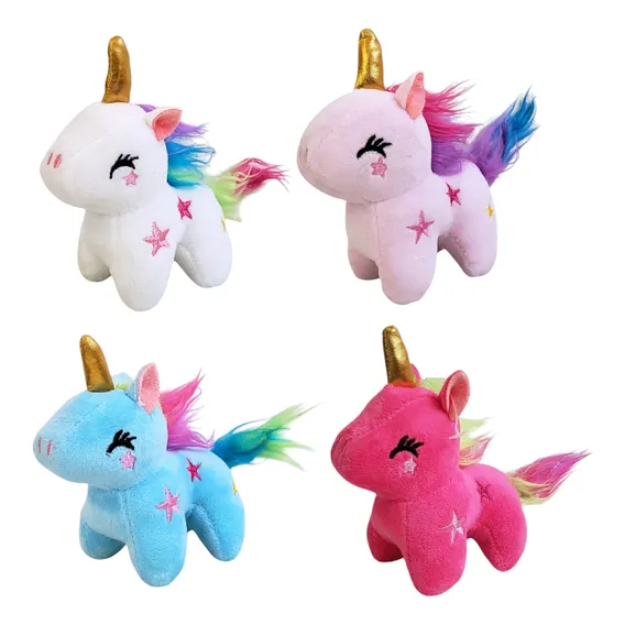 Kit 4 Chaveiros Unicórnio Pelúcia Fofinha Lembrancinha 13cm Foto 1