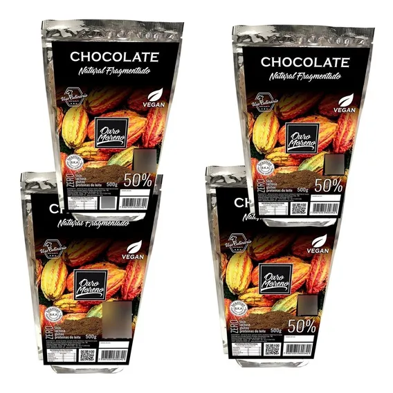 Kit 4 Chocolate Fragmentado 50% 500g Sem Lactose/glĂșten/soja Foto 1
