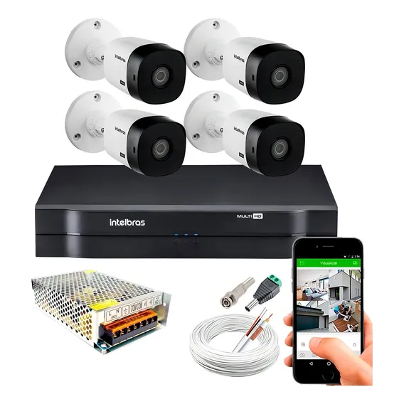 Kit 4 Câmeras Intelbras Full Hd 1220b Dvr 4 Canais Com Hd Foto 1