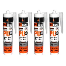 Kit 4 Cola Silicone Pu 40 Cola Vidro Metal Mármores Madeira Cor Cinza Foto mini 1