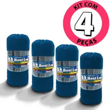 Kit 4 Colchonete Camping Casal 190x130 C/ Bolsa Xadrez Azul Foto mini 2