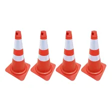 Kit 4 Cone Borracha Flexível 75cm Laranja C/ Refletivo Foto mini 1