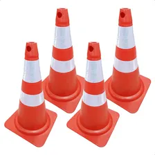Kit 4 Cone Flexível 75cm Laranja Com Refletivo Norma Nbr 15071 Foto mini 1