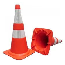 Kit 4 Cone Flexível 75cm Laranja Com Refletivo Norma Nbr 15071 Foto mini 3