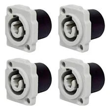 Kit 4 Conector plug Ac Out Painel Cinza Macho Wireconex Foto mini 1