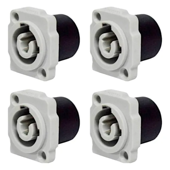 Kit 4 Conector plug Ac Out Painel Cinza Macho Wireconex Foto 1