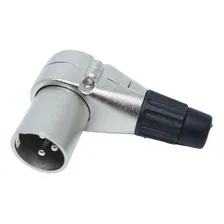 Kit 4 Conector Plug Xlr Canon Macho Em L 90 Graus Cachimbo Foto mini 2