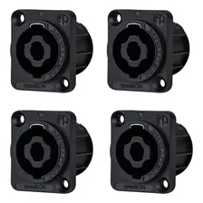 Kit 4 Conector Speakon Painel Neutrik 4 P贸los Nl4mpxx Cor Preto Foto mini 1