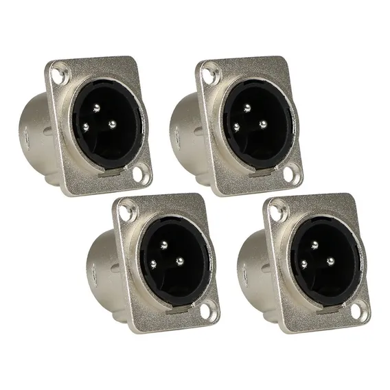 Kit 4 Conector Xlr Macho Painel Linha Pro Santo Angelo Sa2x Foto 1