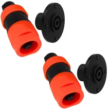 Kit 4 Conectores Plug Speakon 2 Macho E 2 Femea 4 Polos Para Rack M贸vel Som Plug Conector Speakon Painel Kit 2 Pares Foto mini 1