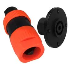 Kit 4 Conectores Plug Speakon 2 Macho E 2 Femea 4 Polos Para Rack M贸vel Som Plug Conector Speakon Painel Kit 2 Pares Foto mini 2