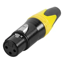 Kit 4 Conectores Xlr Macho / Xlr Fêmea Premium Zinco Plugues Cor Preto Foto mini 4