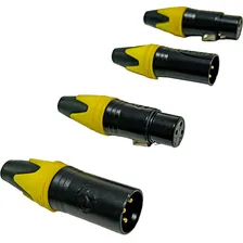 Kit 4 Conectores Xlr Macho / Xlr Fêmea Premium Zinco Plugues Cor Preto Foto mini 2