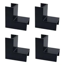 Kit 4 Conexão Cotovelo Interno Preto Curva Canaleta 20x10mm Foto  mini 1
