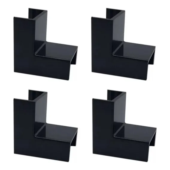 Kit 4 Conexão Cotovelo Interno Preto Curva Canaleta 20x10mm Foto 1