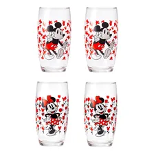 Kit 4 Copos De Vidro Mickey / Minnie Disney 300  Cor Kit 2 Copos Mickey E 2 Copos Minnie Foto  mini 1