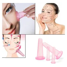 Kit 4 Copos Ventosa Silicone Facial Antirrugas E Flacidez Foto mini 2