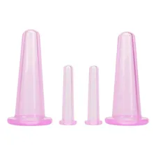 Kit 4 Copos Ventosa Silicone Facial Antirrugas E Flacidez Foto mini 1