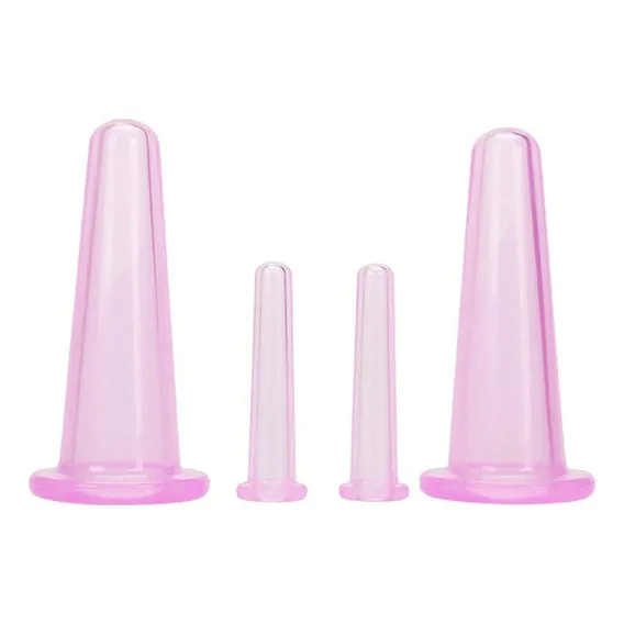 Kit 4 Copos Ventosa Silicone Facial Antirrugas E Flacidez Foto 1
