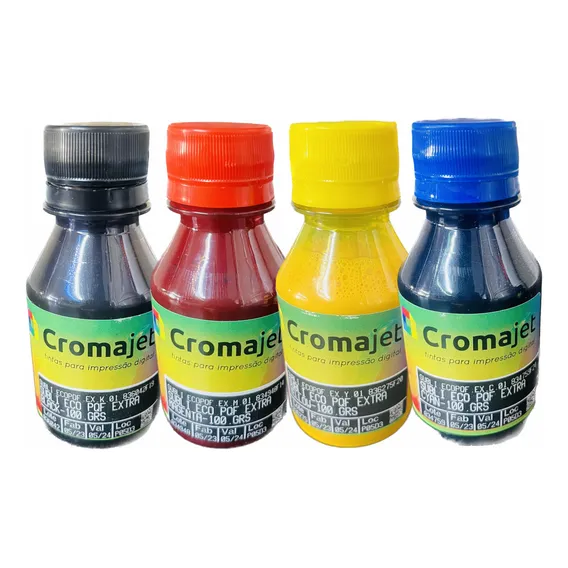 Kit 4 Cores Tinta Sublimatica Cromajet Pqf 100ml Fremplast Foto 1