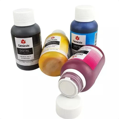 Kit 4 Cores Tinta Sublimática Gênesis 4x 100ml Sublidesk Tinta Preto-ciano-amarelo-magenta Foto 1