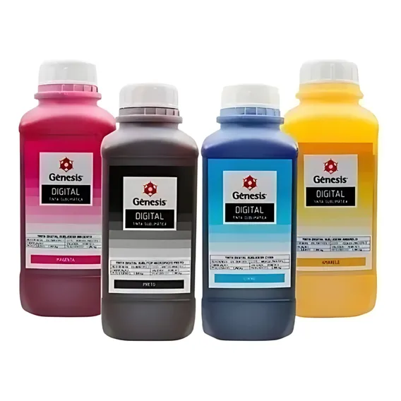 Kit 4 Cores Tinta Sublimatica Gênesis Sublidesk 1 Litro Tinta Color Foto 1