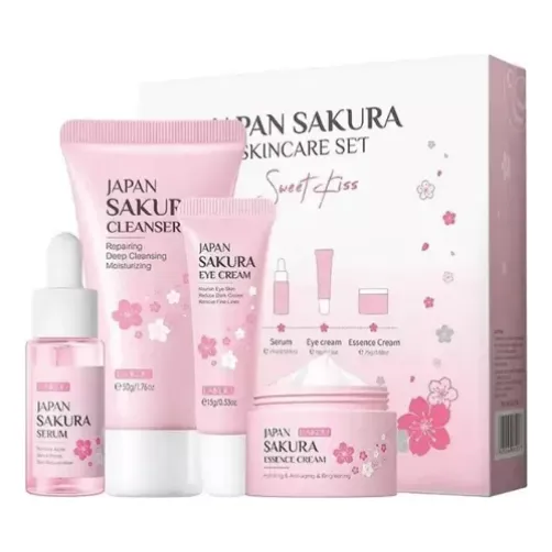 Kit 4 Cremes Serum Skincare Japan Sakura Sweet Kiss Laikou Foto 1